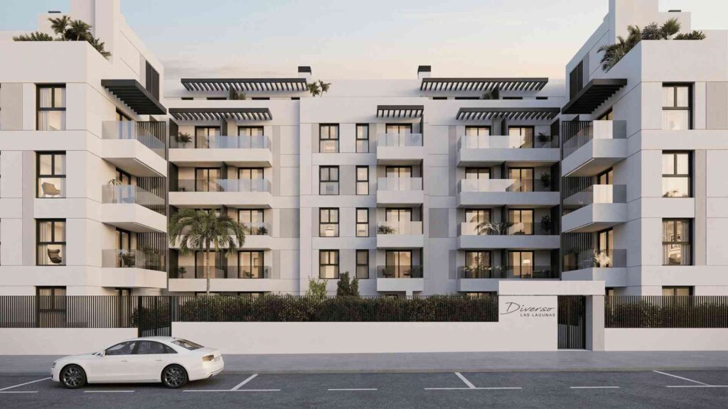 Render de la promoción Diverso Las Lagunas en Mijas (Málaga).